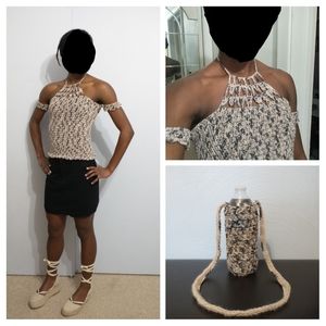 HP Matching Set - Off Shoulder Halter Top and Bag